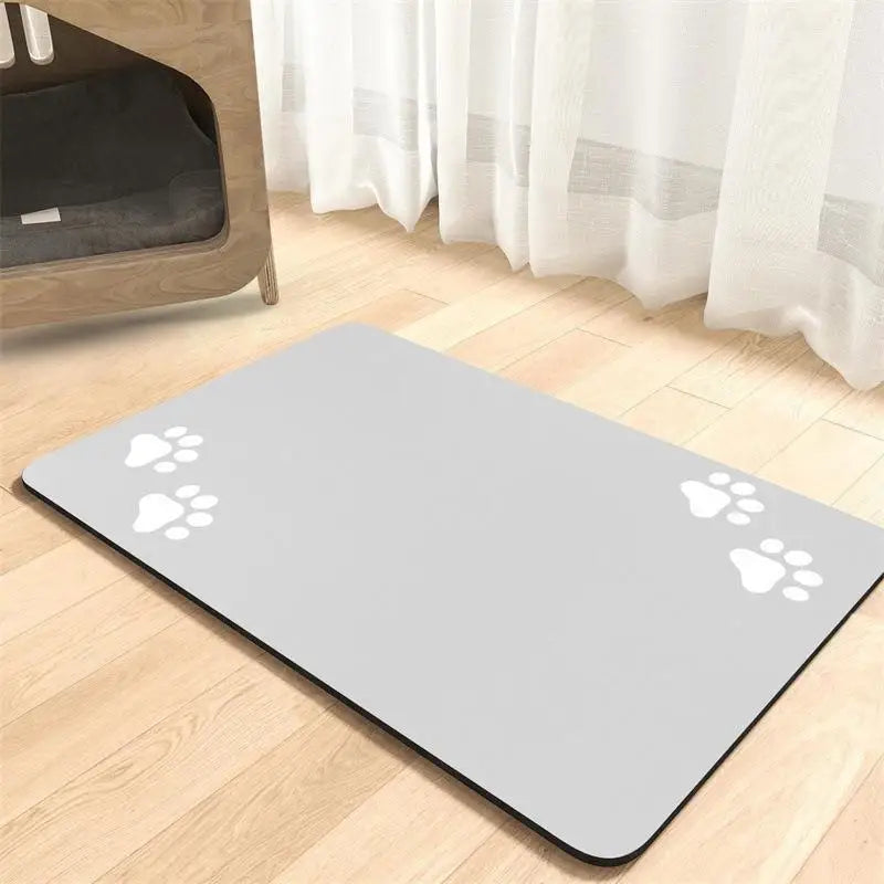 Alfombrilla Impermeable y Absorbente para Comederos de Perros y Gatos