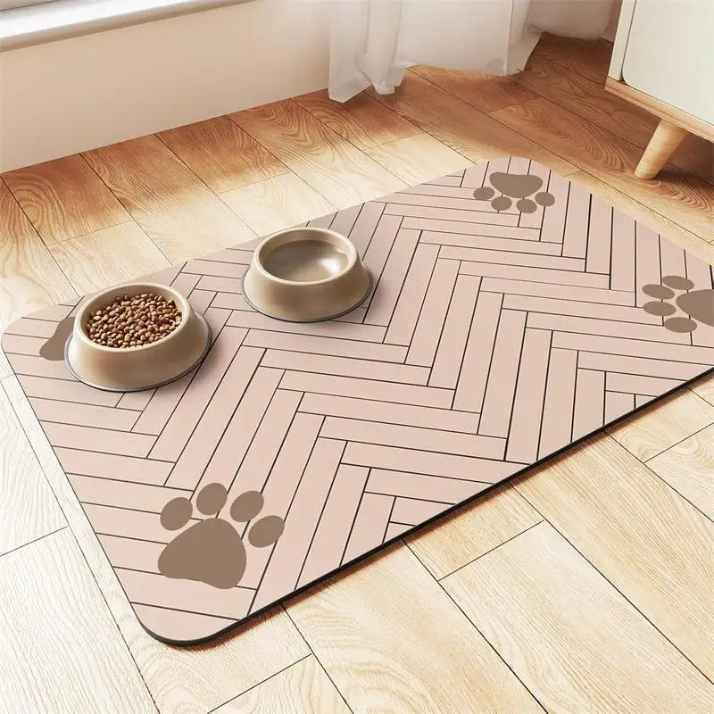 Alfombrilla Impermeable y Absorbente para Comederos de Perros y Gatos