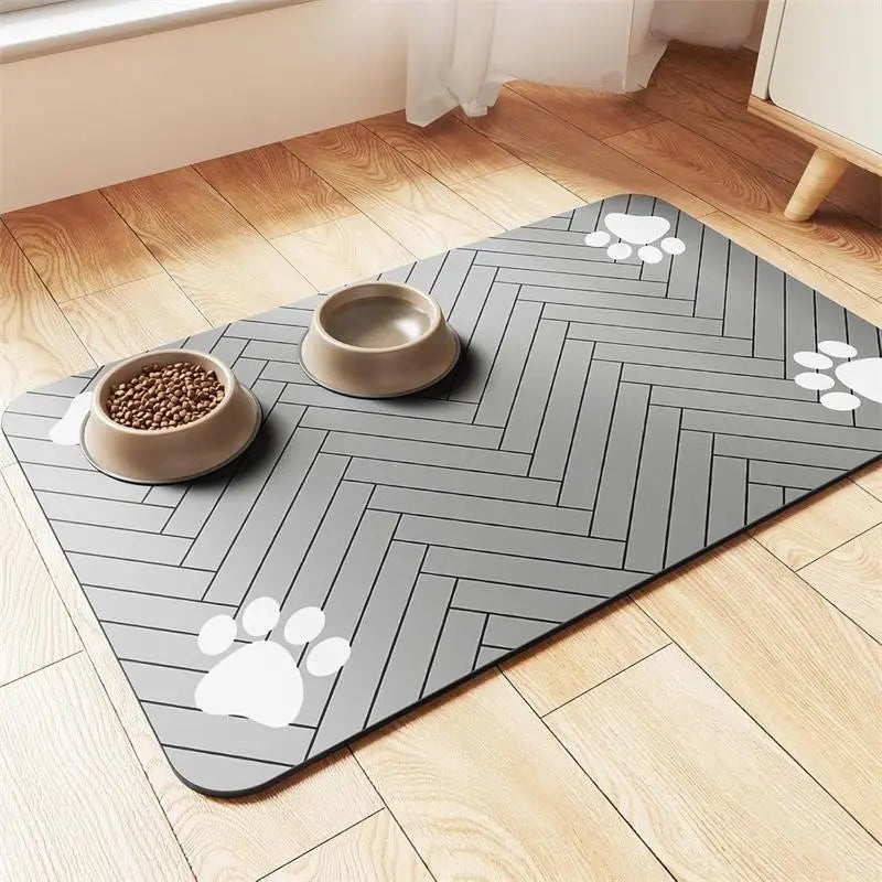 Alfombrilla Impermeable y Absorbente para Comederos de Perros y Gatos