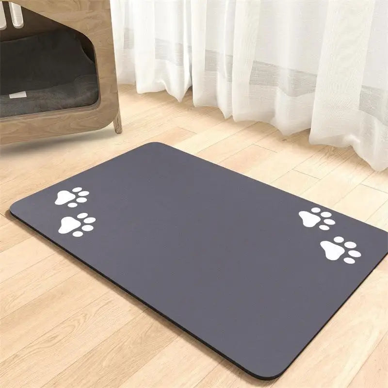 Alfombrilla Impermeable y Absorbente para Comederos de Perros y Gatos