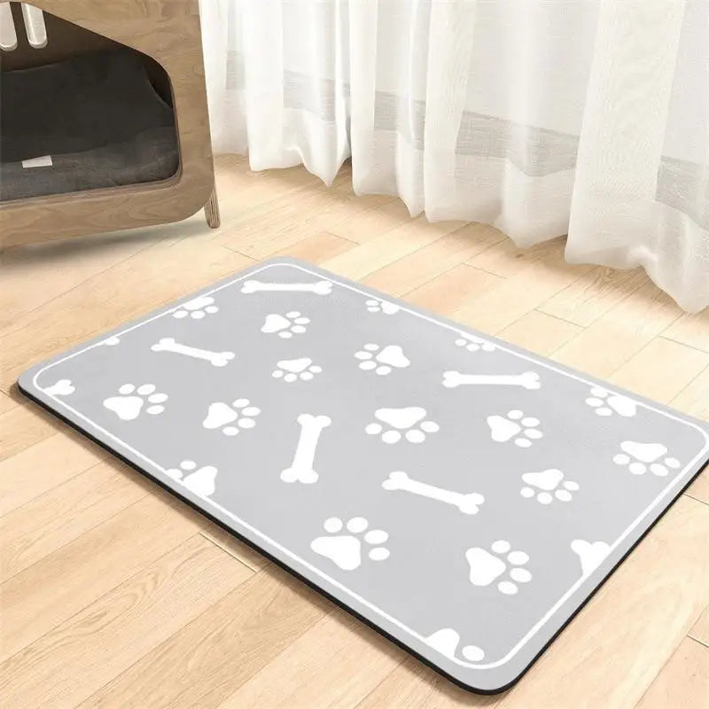 Alfombrilla Impermeable y Absorbente para Comederos de Perros y Gatos
