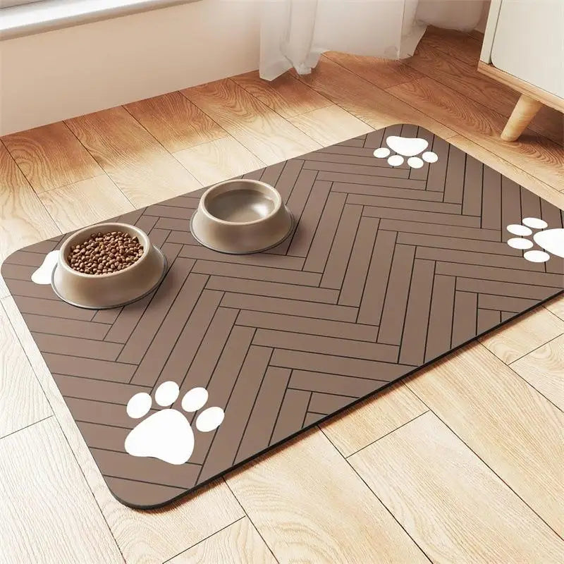Alfombrilla Impermeable y Absorbente para Comederos de Perros y Gatos