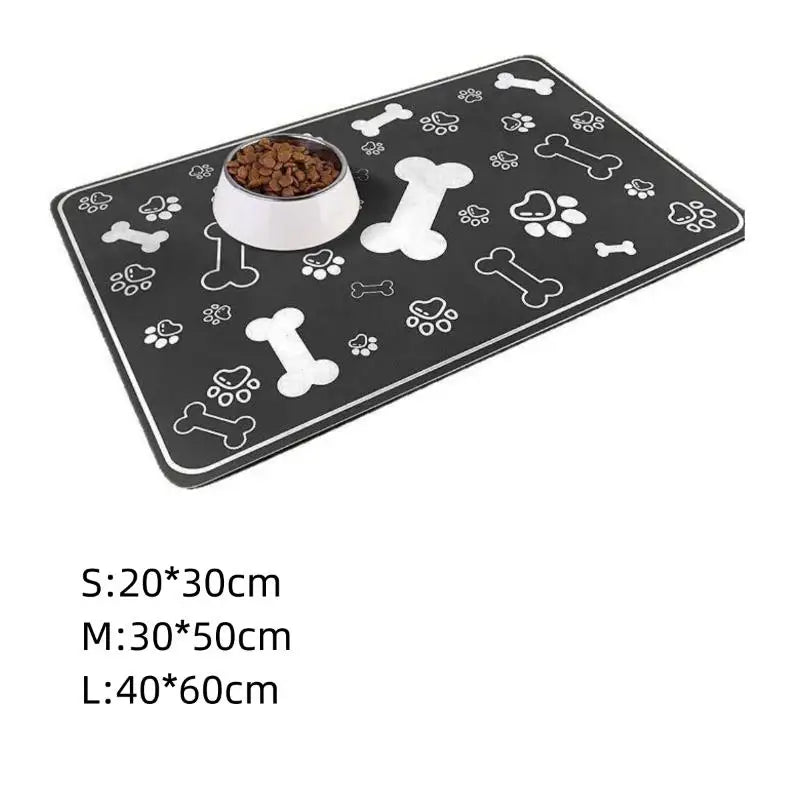 Alfombrilla Impermeable y Absorbente para Comederos de Perros y Gatos