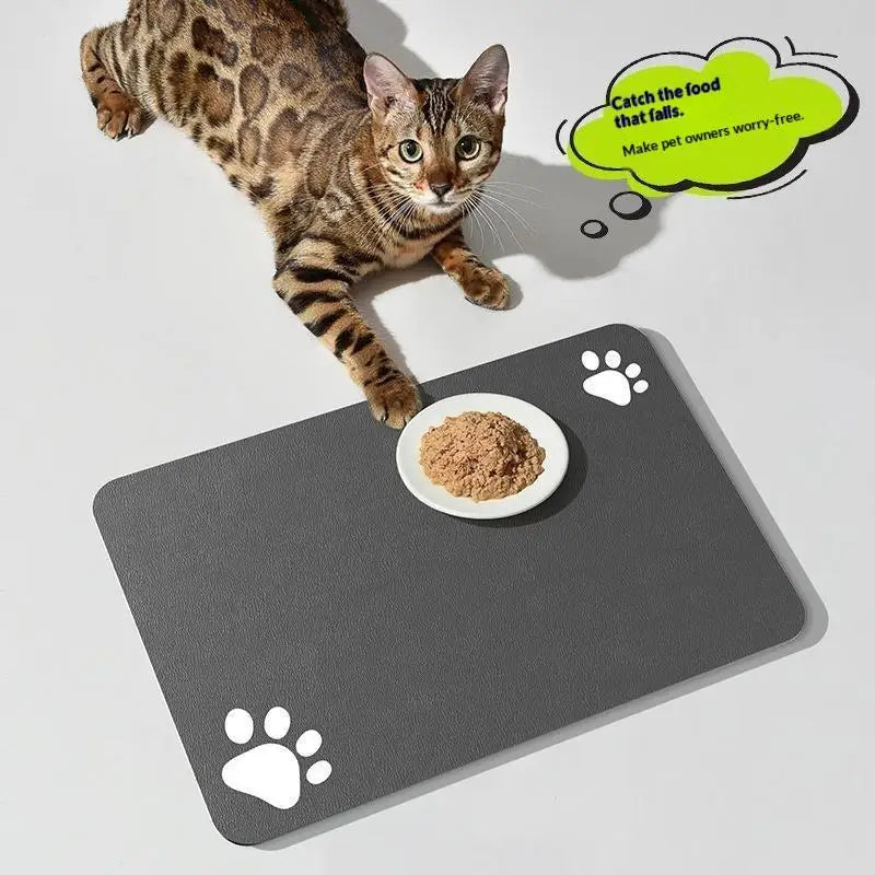Alfombrilla Impermeable y Absorbente para Comederos de Perros y Gatos