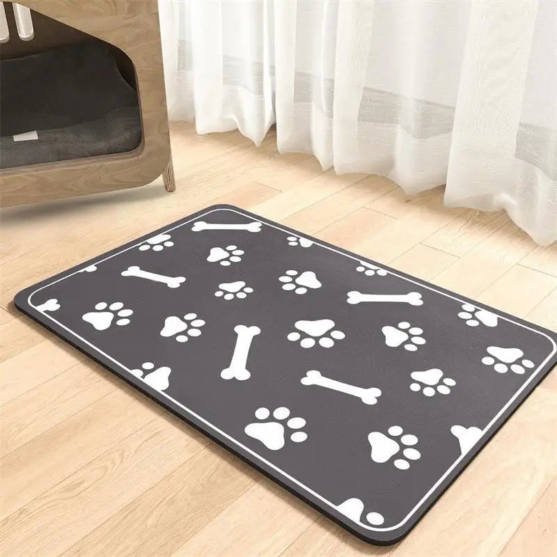 Alfombrilla Impermeable y Absorbente para Comederos de Perros y Gatos
